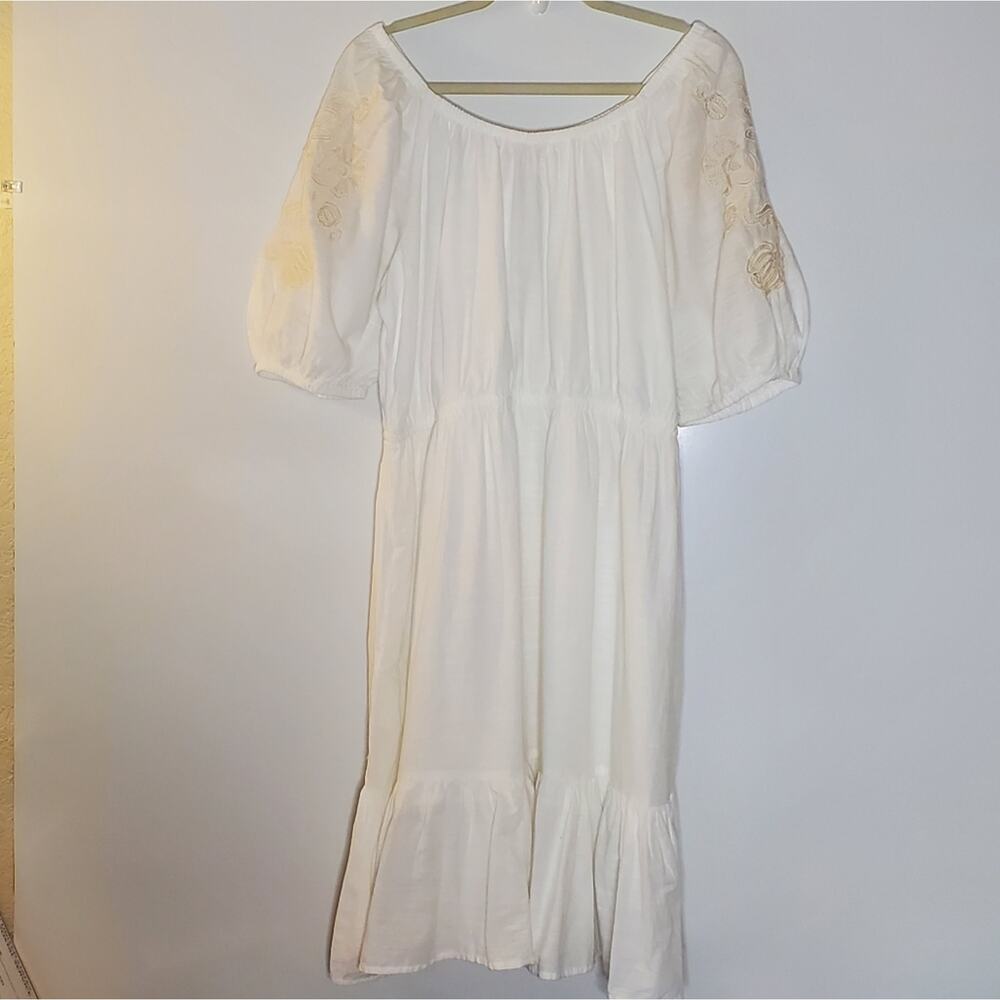 Knox Rose Off the shoulder white tiered midi dress Size XL Great condition - Picture 8 of 15